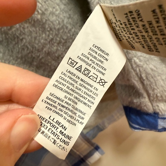 L.L. Bean Fleece Lined Flannel, size Small Regular, NWOT - Picture 8 of 12